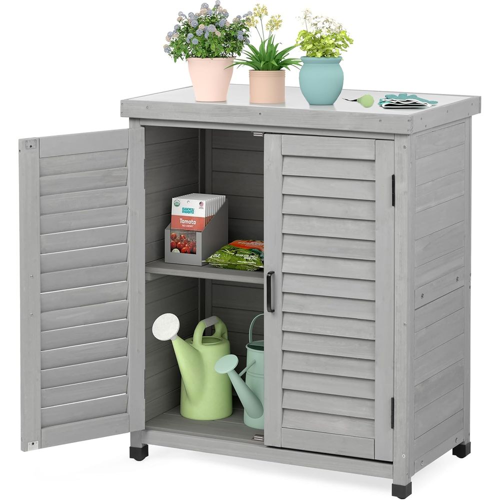 ตู้เก็บของกลางแจ้งและโต๊ะวางกร - Outdoor Furniture Wooden บทวิจารณ์และราคา
