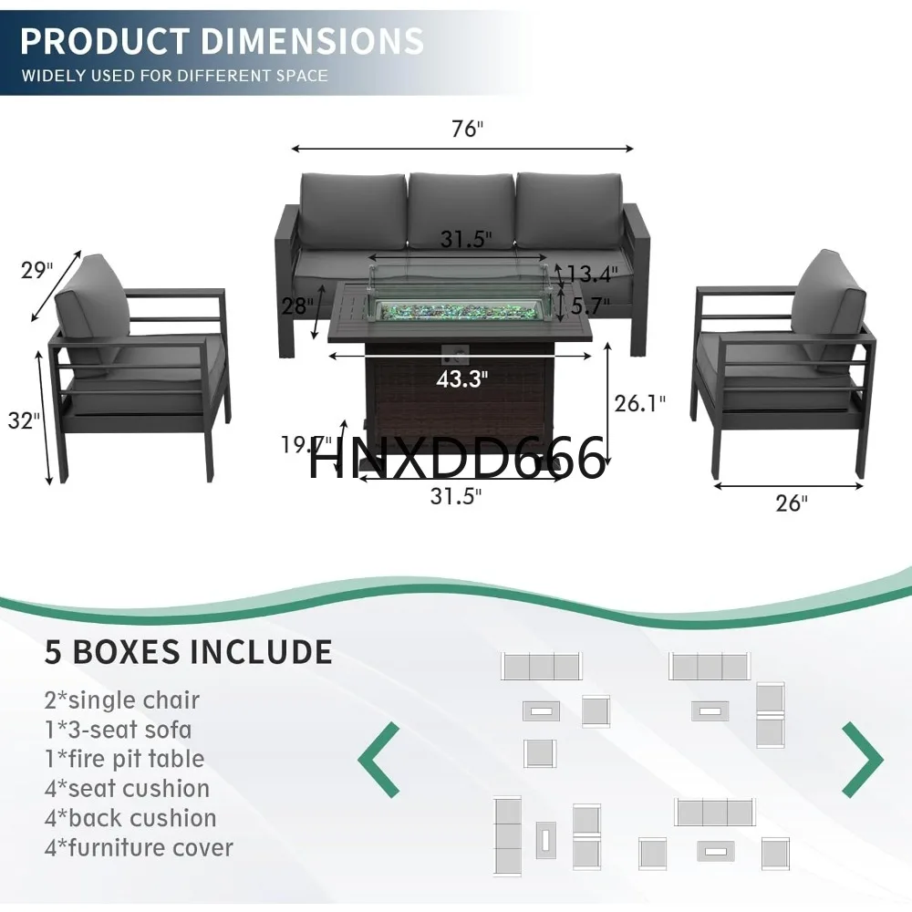 ชุดเฟอร์นิเจอร์ลานบ้านพร้อมโต๊ - Outdoor Furniture Set With Fire Pit บทวิจารณ์และราคา
