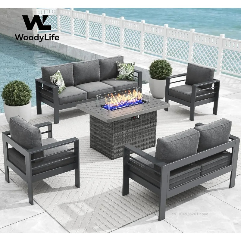 ชุดเฟอร์นิเจอร์ลานบ้านอลูมิเนี - Outdoor Furniture Set With Fire Pit บทวิจารณ์และราคา
