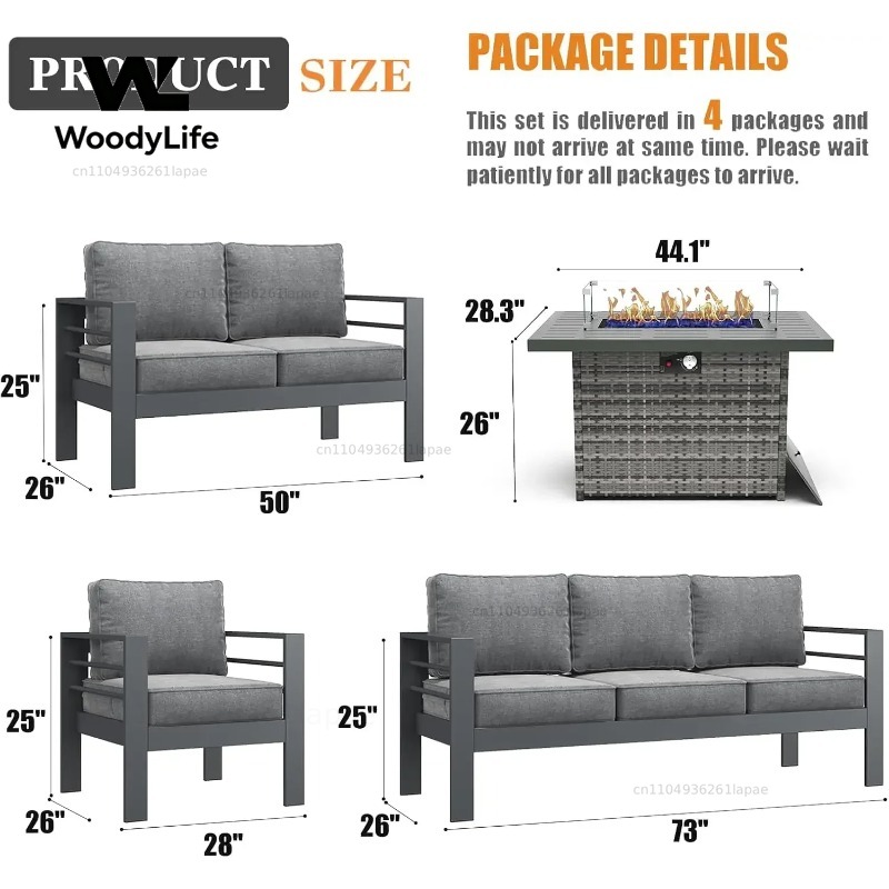 ชุดเฟอร์นิเจอร์ลานบ้านอลูมิเนี - Outdoor Furniture Set With Fire Pit บทวิจารณ์และราคา