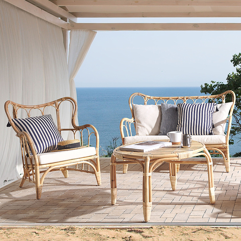 โซฟาหวายธรรมชาติสำหรับกลางแจ้ง - Outdoor Furniture Indonesia บทวิจารณ์และราคา