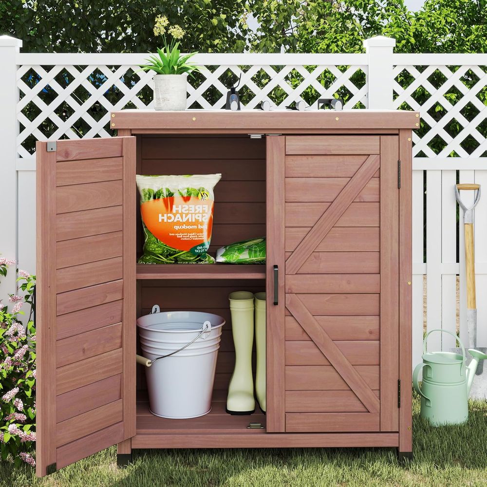 ตู้เก็บของกลางแจ้งและโต๊ะทำงาน - Outdoor Furniture Wooden บทวิจารณ์และราคา