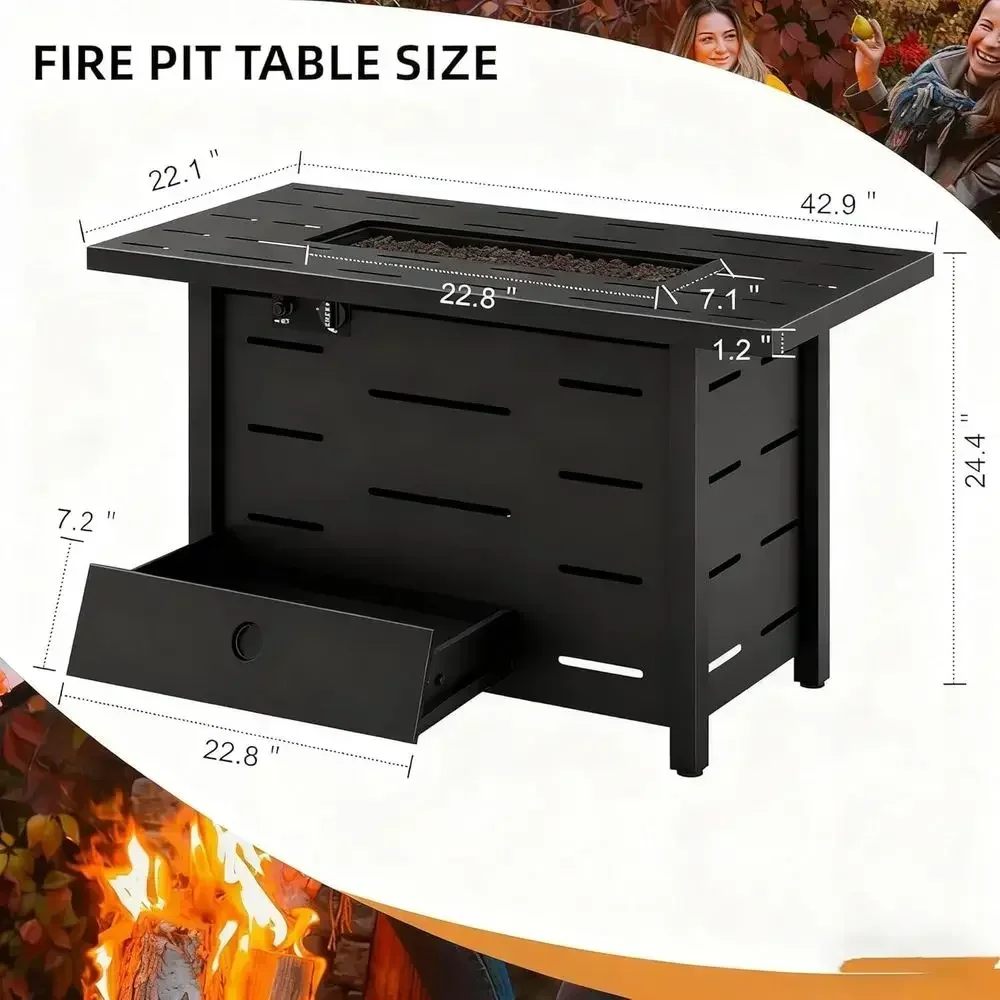 ชุดเฟอร์นิเจอร์หวายสำหรับลานกล - Outdoor Furniture Set With Fire Pit บทวิจารณ์และราคา